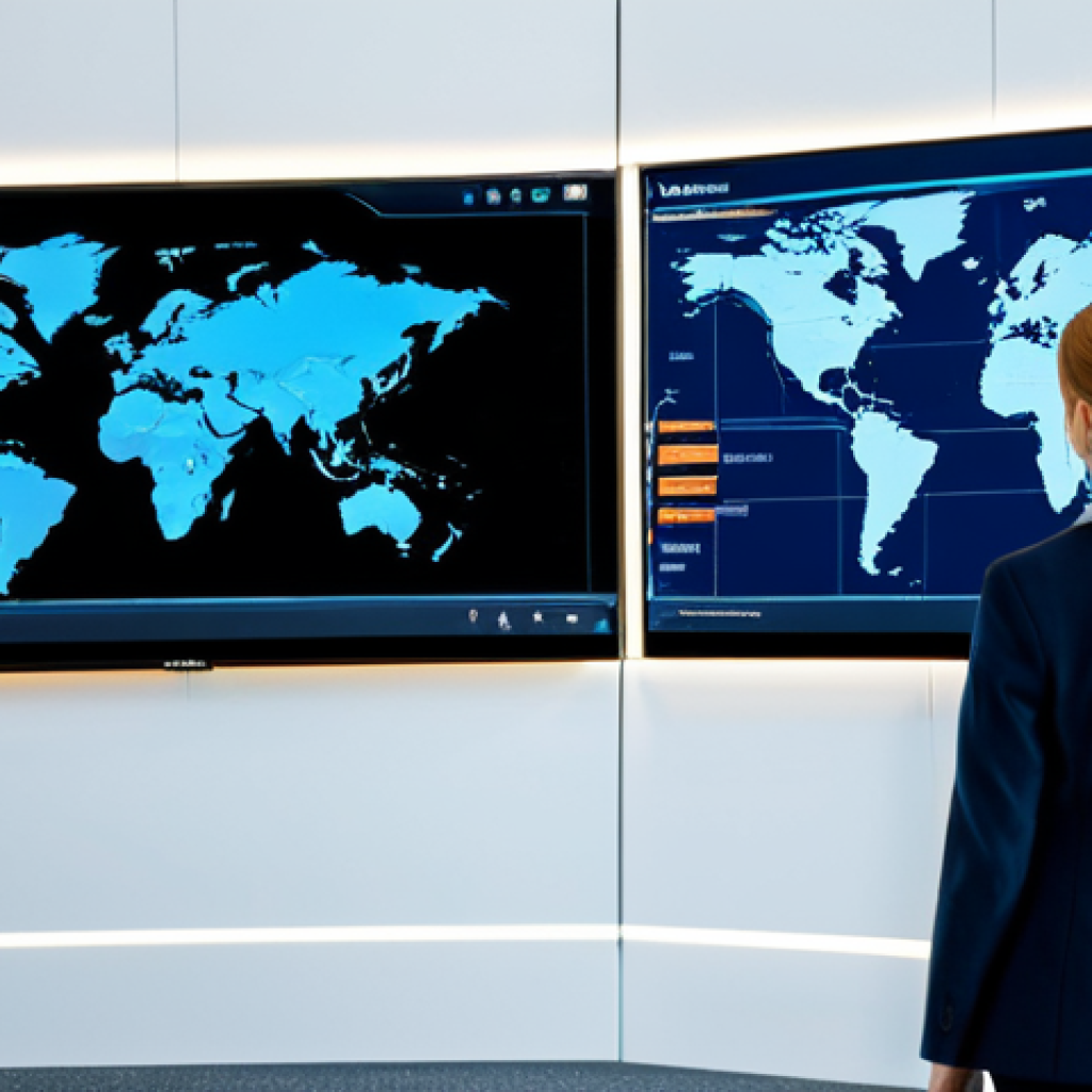Modern Logistics Management**

A professional woman, fully clothed in modest business attire, stands in front of a large screen displaying a cloud-based TMS (Transportation Management System) interface. The screen shows real-time cargo tracking and optimized routes. Modern office environment, bright lighting. Safe for work, appropriate content, perfect anatomy, natural proportions, professional, family-friendly.

**