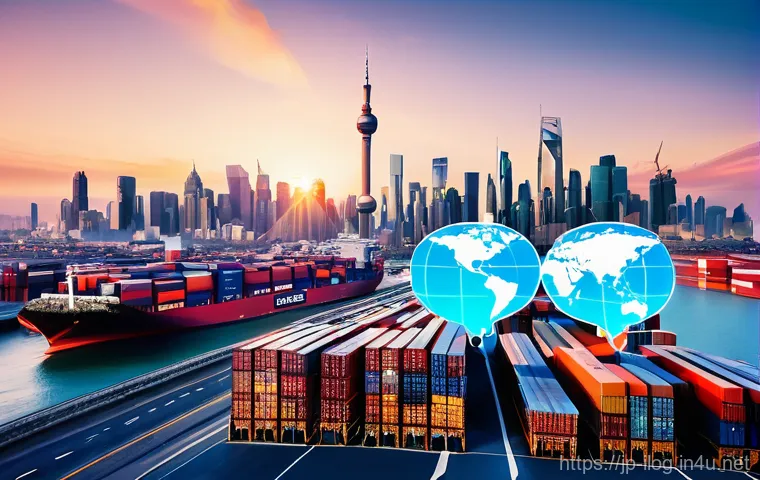 국제물류와 재고 관리 최적화 - **Global Logistics Harmony: Navigating Customs Seamlessly**
    An energetic, modern scene depicting...