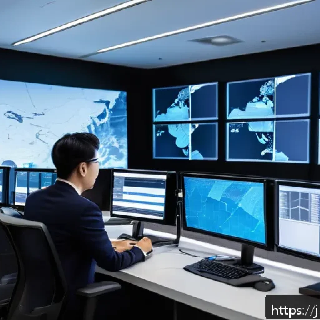 국제물류관리사 시험 난이도 분석 - A modern international logistics control room with professionals in business casual attire analyzing...