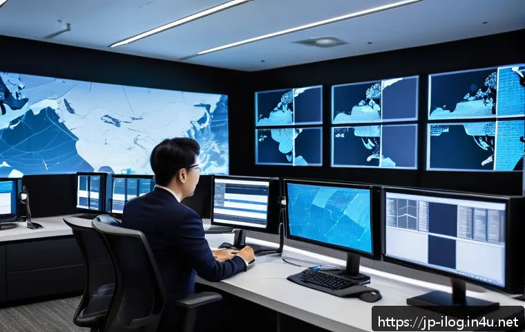 국제물류관리사 시험 난이도 분석 - A modern international logistics control room with professionals in business casual attire analyzing...